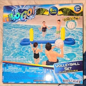 NEW H2O GO! Volleyball Pool Game Set - Measures 8 ft x 25 in - Includes Ball